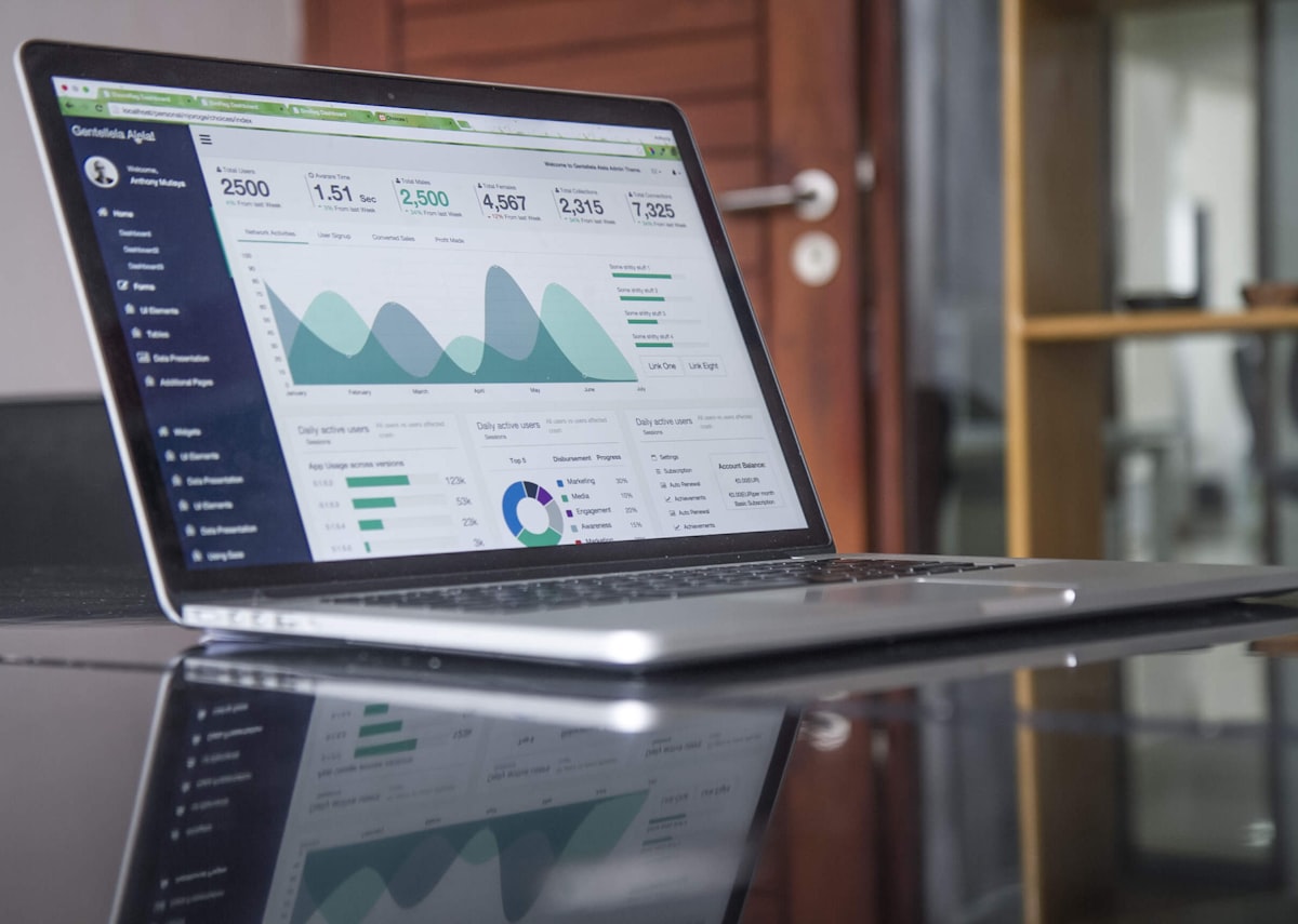 Commerce analytics on a laptop